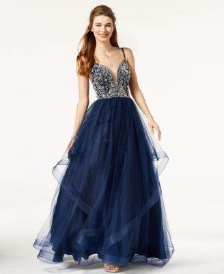 Prom Juniors' Embellished Tulle Gown ...